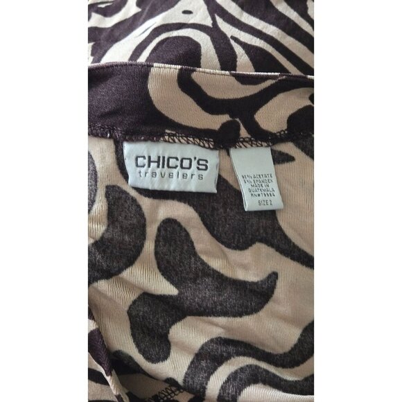 Chico's Travelers Top Women's multicolor Floral Acetate Slinky Knit Size 2 - Picture 6 of 6